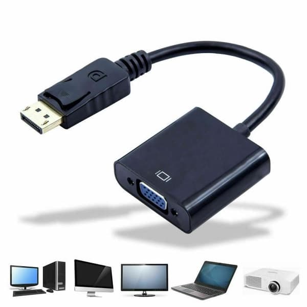 Adapter - DisplayPort til VGA - 1080p - Svart - Signalkonvertering