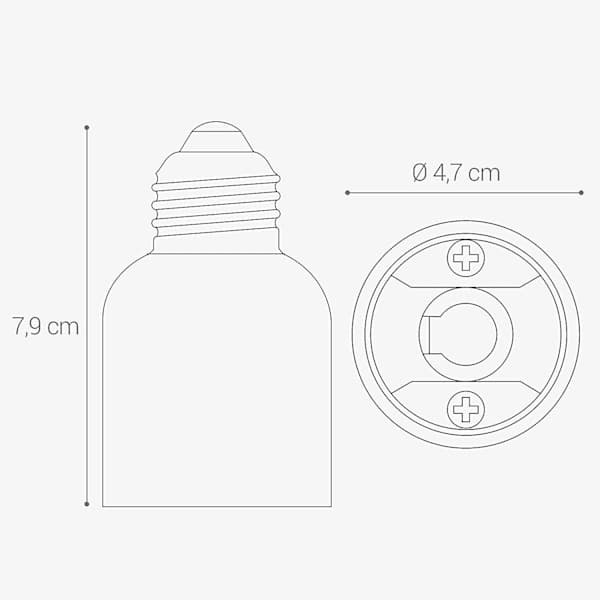 4x fatningsadapter - E27 til E40 fatningskonverter - E40 base lampeholderadapter til halogen LED-pære