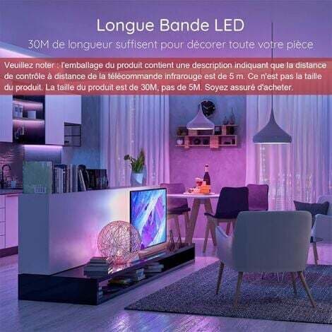 30m LED-list, Bluetooth sovrums-LED, LED-list styrd av APP-fjärrkontroll, LED för sovrum [Energiklass A+]