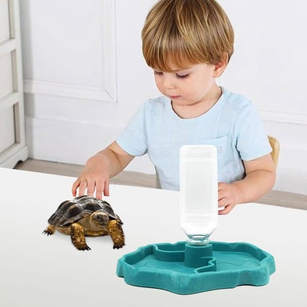 Reptil vanndispenser - 2-i-1 reptildispenser - Automatisert - Egnet for skilpadder, gekkoer