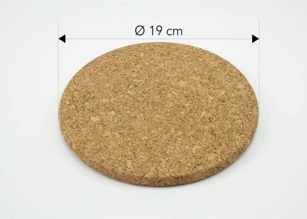 Sett med 3 korkgryteunderlag – 19 cm diameter