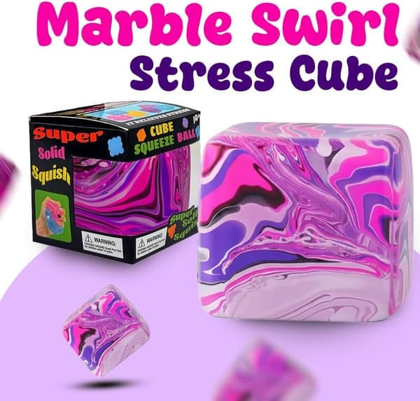 Squishy Gel Ice Cube Stresslegetøj Blød Sensorisk Fidget Cube til Angstlindring Fokus & Afslapning for Børn og Voksne purple