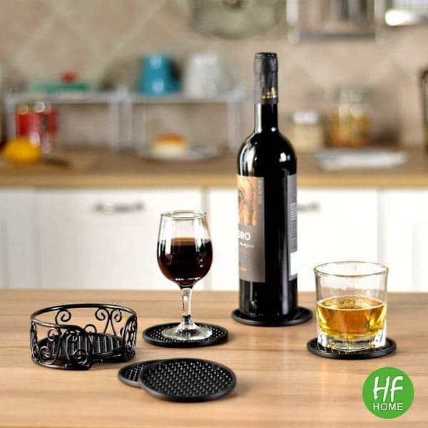 20 runde coasters, filt coasters til glas, (mørkegrå)
