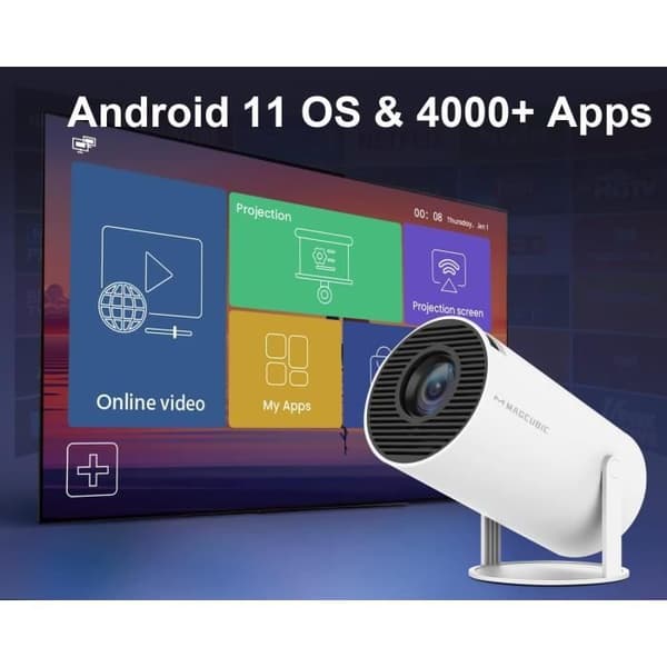 Mini bärbar projektor - A15 - 4K Full HD - WiFi 6 - Android 11.0