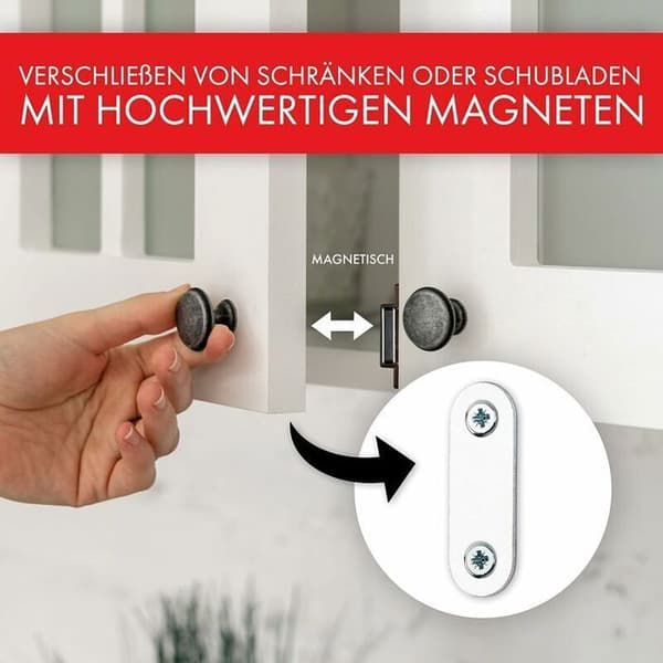 Kraftfullt magnetlås – hållkraft 4 kg – 10-pack – brun – dörrmagnet – magnetlås – skåpmagnet