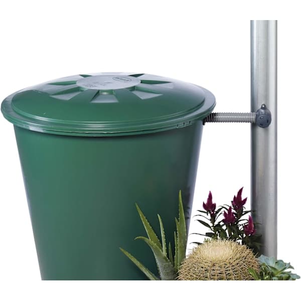 Regnvannsoppsamler (for nedløpsrør 70-110 mm, regnvannsoppsamler for regnvannstønner, for takflater opptil 80 m²), grå