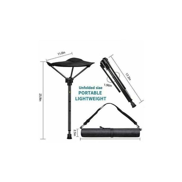 Foldestol - Sort - Ergonomisk - Letvægts - Højdejusterbar