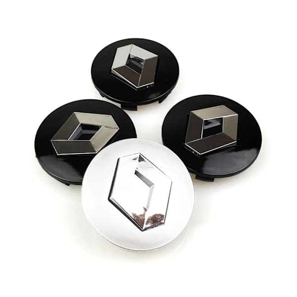 4-pack - Renault Navkapslar / Hjulnavemblem 57mm - Svart