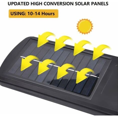 6000LM Solar Bevegelsessensor Flomlys – IP67 Vanntett – 3 Lysmoduser – Enkel Installasjon Uten Ledninger