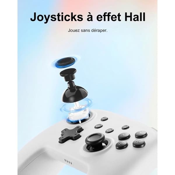 Switch/2/OLED/LITE LED RGB HVID Controller - Trådløs Bluetooth Controller - Hall Joysticks - 6 Akser - Vibration - Programmerbar Knap