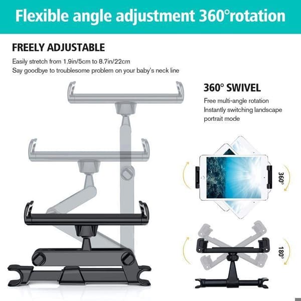 Bil tablet holder, udtrækkelig bil iPad holder, bilsæde tablet holder, egnet til iPad