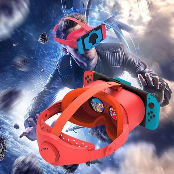 VR-headset 3D VR-briller med justerbar linse og hovedbånd med justerbar HD-linse til Switch og Switch OLED