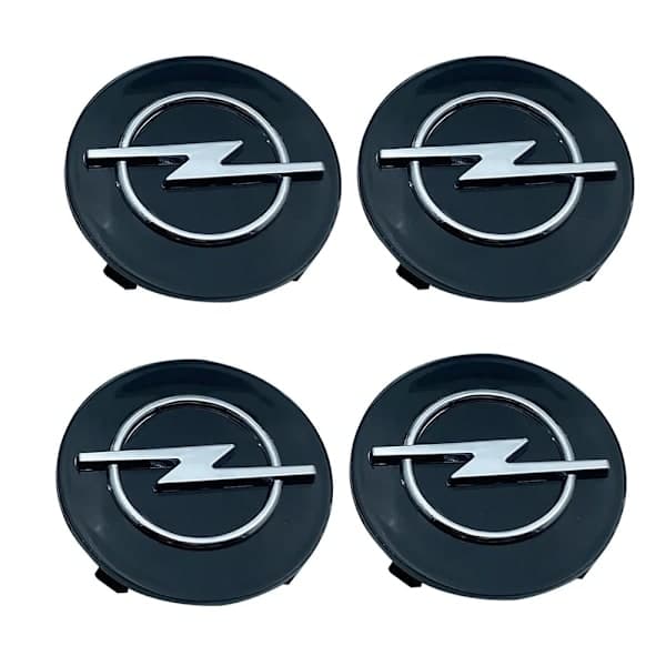 4-pak - Opel Centerkapsler / Hjulkapselmærker 64mm - Svart