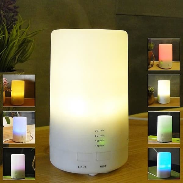 Excelvan Ultralyd Æterisk Olie Diffuser, 100 ml Kapacitet, Aromatisk Luftfugter, 7 Valgfrie LED Farver - Konfigurer