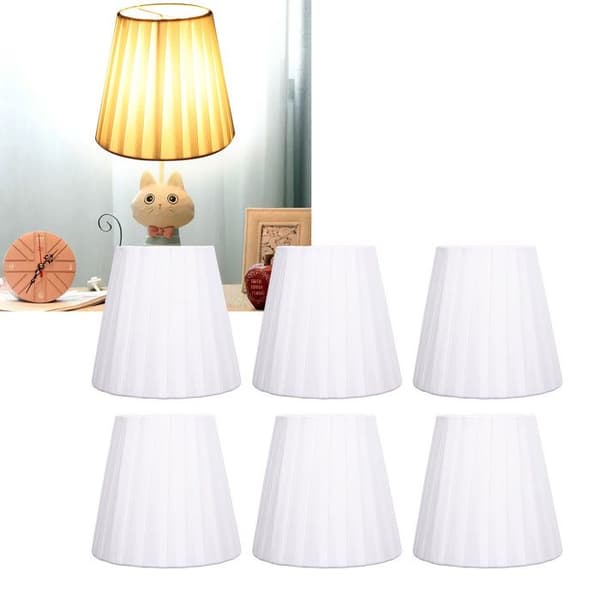 6 st tyglampskärmar – PX86 – 6-pack Ekonomi, Modern Vit, Ø14 cm – Vardagsrum Sovrum
