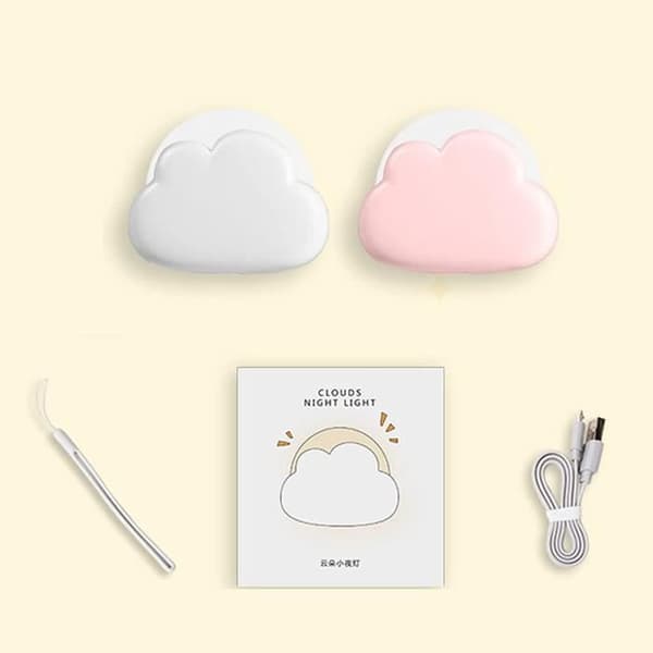 Nattlys - 2 stk - USB oppladbart - LED - Kawaii (Rosa+Hvit)