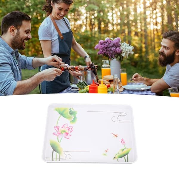 Matbricka – stapelbar 35×23 cm – minimalistisk lotus – för buffé och kontorsservering