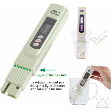 TDS-3 Dricksvattenkvalitetstestare Digital Temperatur PPM Pennanalysator för Dricksvatten, Hydroponik, Akvarier, Simbassänger och Spa