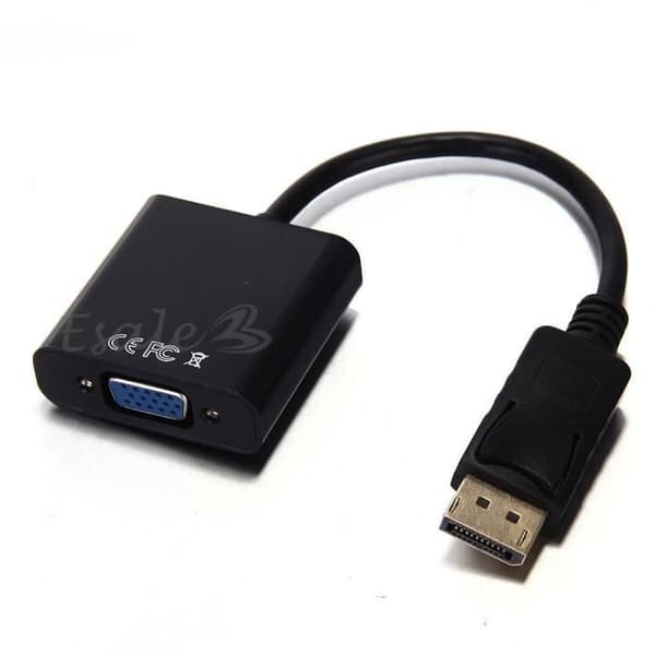 DisplayPort til VGA hunn-adapterkabel - Svart - 1920x1080P - HP PC