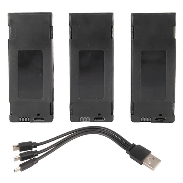 3 stk. dronebatteri 2600mah 3.7v genopladeligt quadcopter drone lithiumbatteri til E88 til børsteløs pasform til S13 S1 App8gps 2600mAh