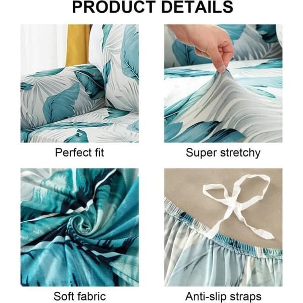 Homeins 3-seters sofatrekk med armlener, elastisk sofatrekk