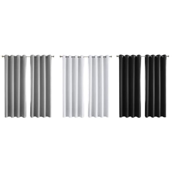 140x240CM Mörkläggningsgardiner för Vardagsrum/Sovrum, Svart, Set om 2