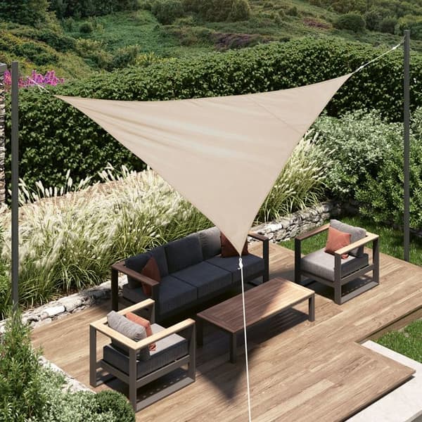 Triangulär \"Curacao\" solsegel, vetefärg, 3 x 3 x 3m, polyester - Hespéride