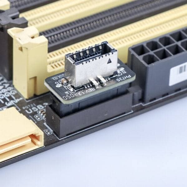 USB 3.0 Intern Header till USB 3.1/3.2 Typ C Front Typ E Adapter 20pin till 19pin Omvandlare för PC Moderkortskontakt