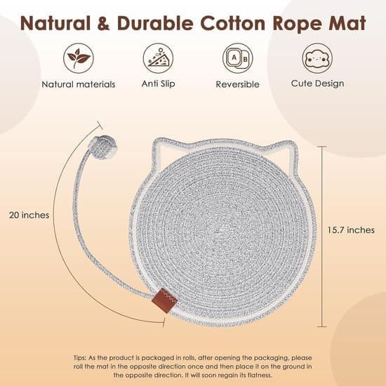 Katteklorebrett - 40 cm rundt bomullstau - Beskytter sofa/vegger for innekatter