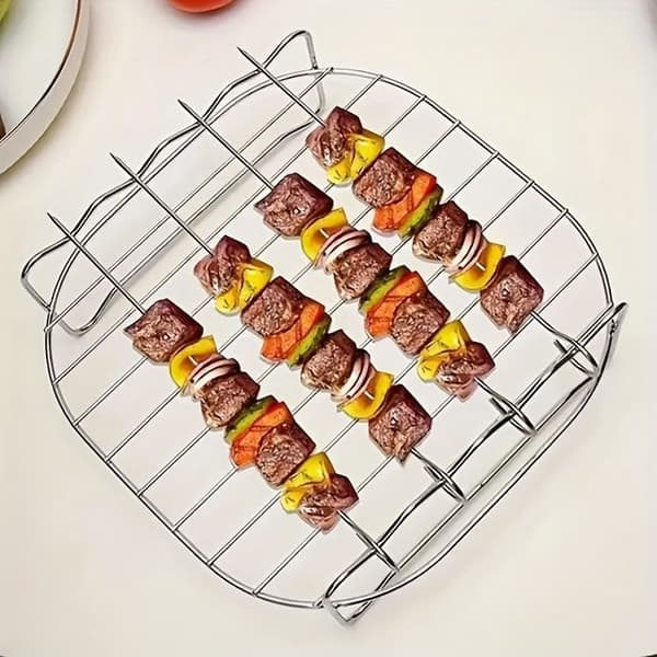 Tilbehørssett i rustfritt stål til airfryer – Rund spydholder