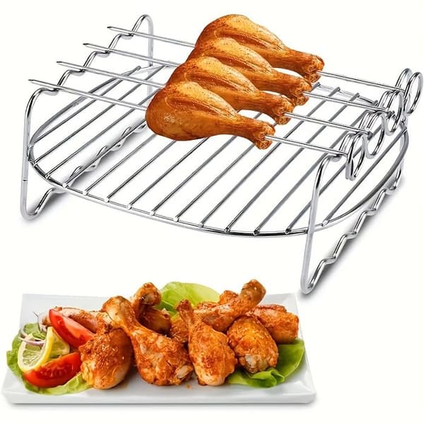 Tilbehørssæt i rustfrit stål til airfryer — Rund spydholder