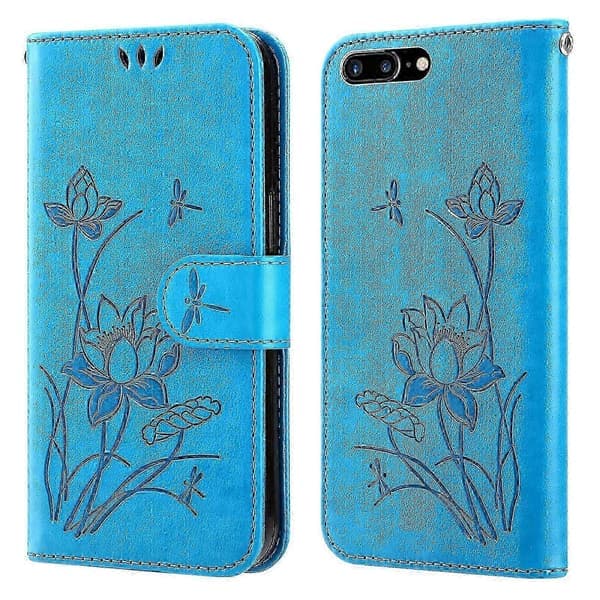 Fodral för iPhone SE 2022/2020/ iPhone 8 Prägling lotus PU Läder Plånboksfodral coque Etui