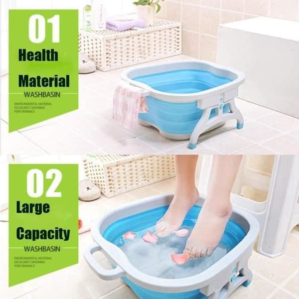 Fodbadekar - Sammenfoldelig Pedicure Balje - 8 L - Blå - Unisex
