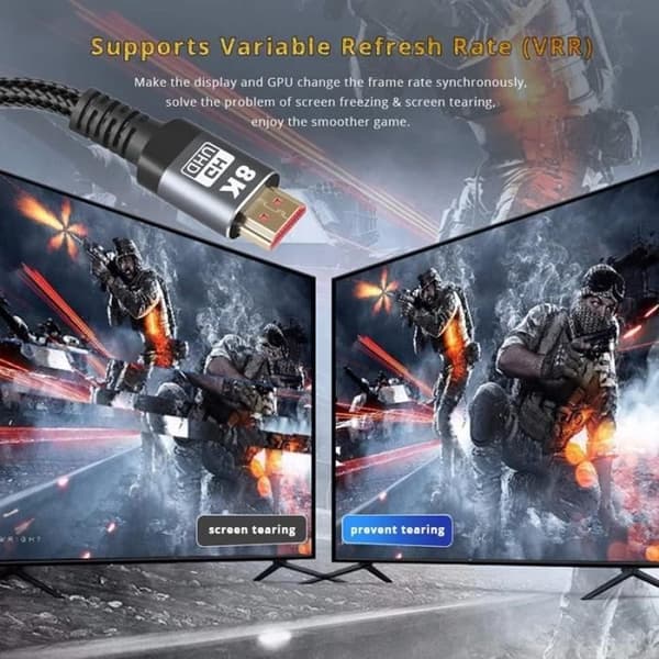 Ototon® 1.5M HDMI 2.1-kabel 8K 60Hz 4K 120Hz Dolby Vision Höghastighets 48 Gbps över Ethernet Stöder 3D eARC HDR Dynamisk VRR - 1.5M
