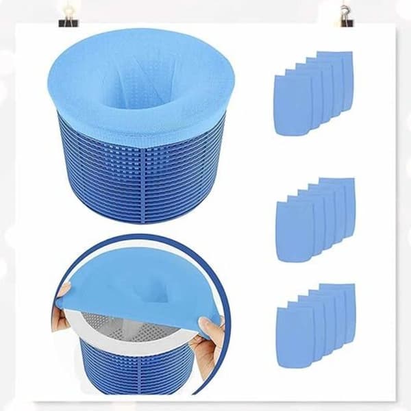 10-pack elastiska nylonskimmerstrumpor för pool – Återanvändbara för effektiv filtrering – Fångar löv, pollen, hår