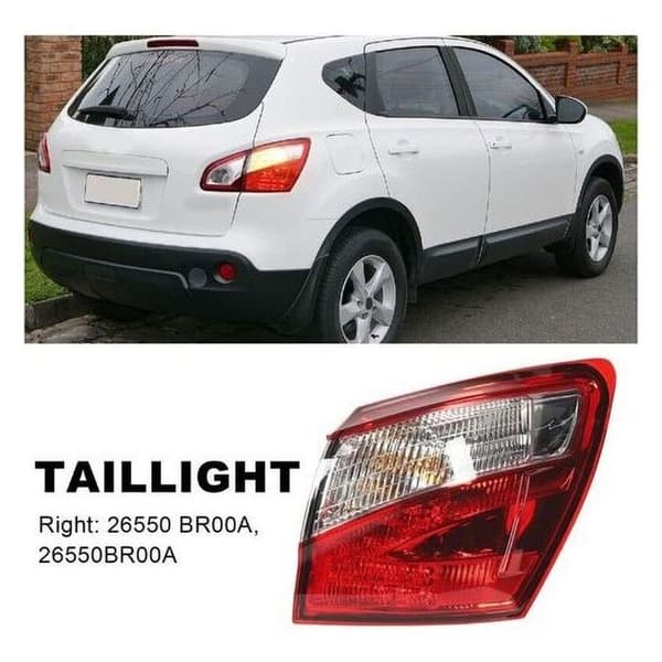 Vattentät LED-baklykta för Nissan Qashqai 2010-2014 - Stötsäker - Extern montering - Hög ljusstyrka 12V - BR00A