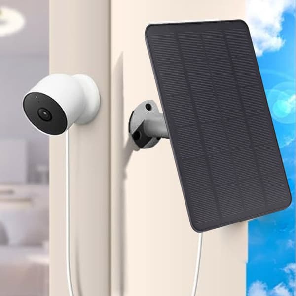 10W solpanel – Google Nest Cam – IP66 vandtæt, 3m kabel – Udendørs, Sort
