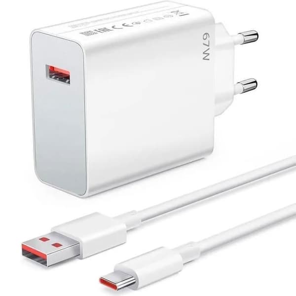 Strømadapter - 67W - Hurtigopladning - USB-C - 1m kabel inkluderet