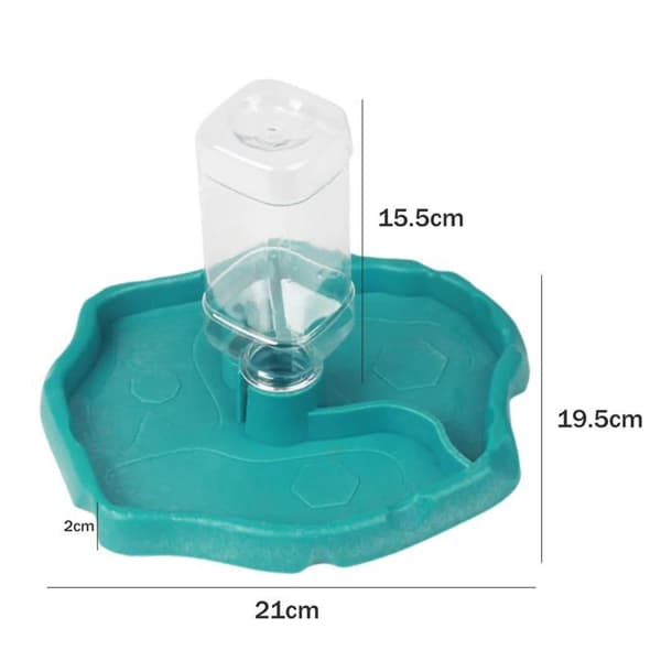Reptil vanndispenser - 2-i-1 reptildispenser - Automatisert - Egnet for skilpadder, gekkoer