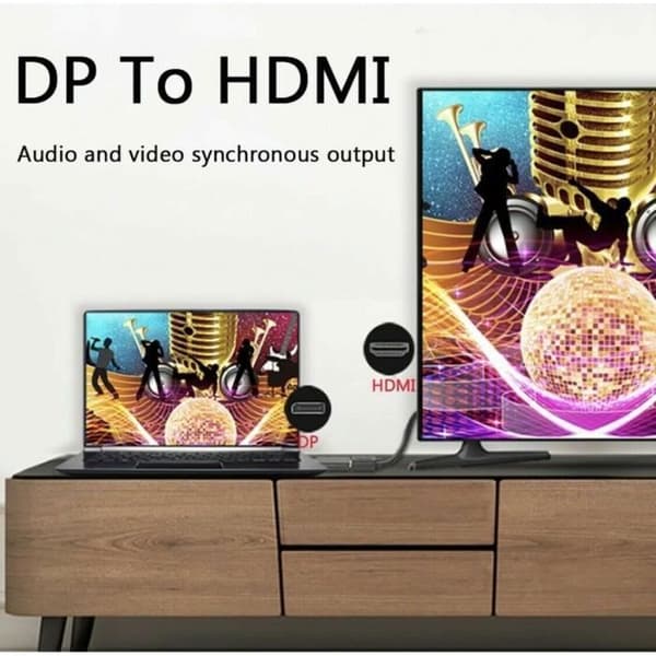 DisplayPort til HDMI-konverteradapter - INSTEN - 4K - Han til Hun - Sort