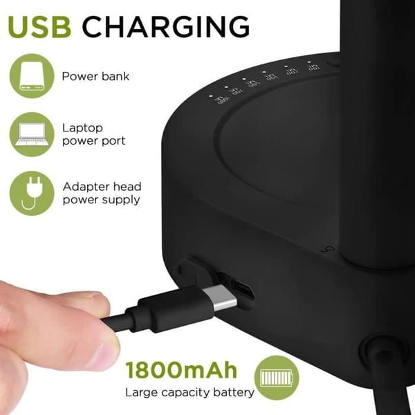 6-lagers smart skrivbordsvattendispenser för 5-gallons vattenflaskor, USB-laddning (svart)