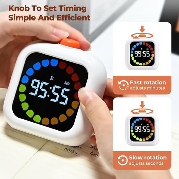 Timer - Genopladelig - Baggrundsbelyst LCD-skærm - 99 minutter - Visuel