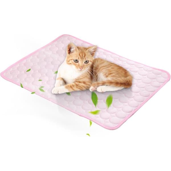 Kølemåtte til hunde og katte 62x50cm - Åndbar og foldbar kølemåtte til kæledyr - Selvkølende pude Pink