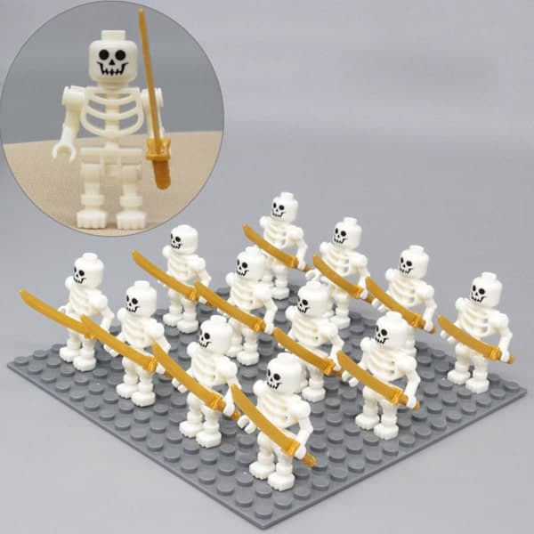 12 stk. Skeletkrigerkorps Byggeklodser Model Legetøj Samlerobjekter Tilbehør Black
