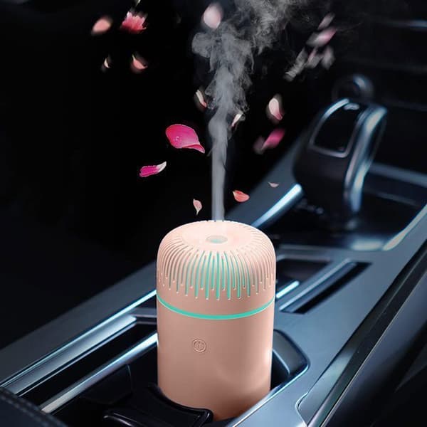 USB bilbefugter, luftfrisker, mini bærbar diffuser til bil, hjem, kontor, soveværelse (pink)