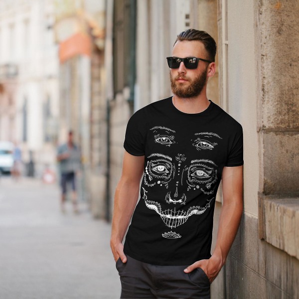 Face Snygg Cool Men Blackt-shirt L