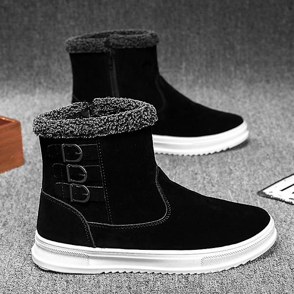 Snöstövlar för män varma ankelstövlar Anti-halk vinter utomhus casual 2Lk6308 Black 41