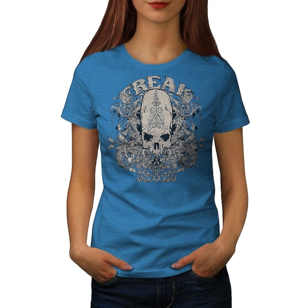 Freak Death Art Skull Kvinnor Royal Bluet-shirt M