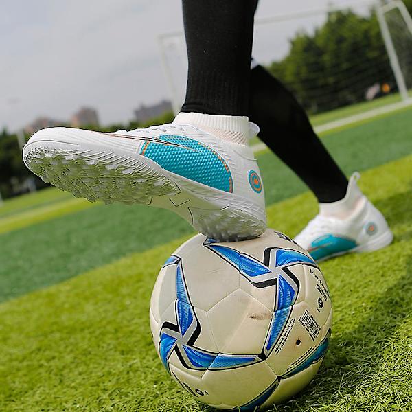 Fotbollsskor för män Halkfria fotbollsskor för herr Gräs Fotbollssneakers Yj777-1 White 42