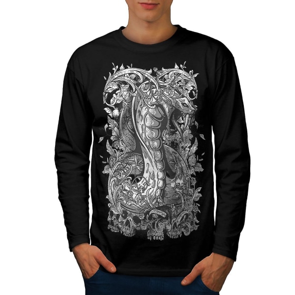 Horror Snake Dead Fantasy Men Blacklong Sleeve T-shirt | Wellcoda XXL